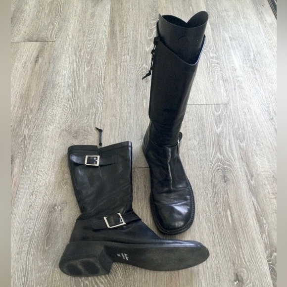 DONALD PLINER VERA GOMMA ITALIAN LEATHER MOTO STYLE BOOTS - Picture 1 of 4